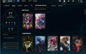 Conta prata 4 com 125 Champs e 97 Skins + 2 Miticas