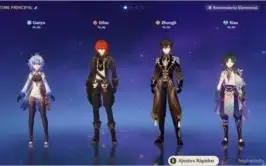 CONTA AR55 COM DILUC,ZHONG,XIAO,GANYU + ARMAS 5 ESTRELA