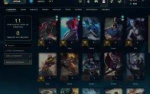 Conta LoL Ouro 4, 25 Champions, 11 Skins + Espólios
