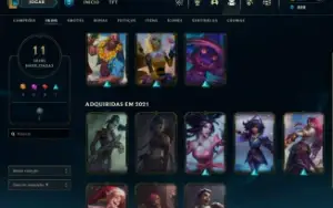 Conta LoL Ouro 4, 25 Champions, 11 Skins + Espólios