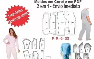 Kit 370 Moldes Roupas Fem Masc Infantil Pet Sem Frete