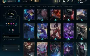Bronze 1 com TODOS os champs e 175 Skins ( MID / JG / ADC )