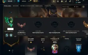 Bronze 1 com TODOS os champs e 175 Skins ( MID / JG / ADC )