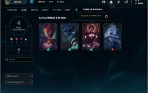Conta diamante 4 baratinha com 4 skins e 24 champs