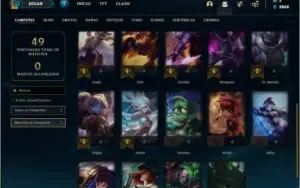 Conta diamante 4 baratinha com 4 skins e 24 champs