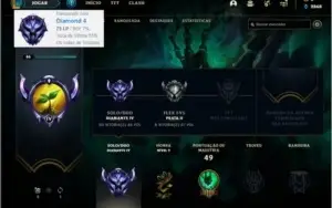 Conta diamante 4 baratinha com 4 skins e 24 champs