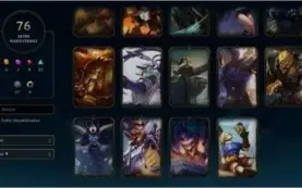 conta lv 272 com 76 skin incluindo lux prestigio 129 champ