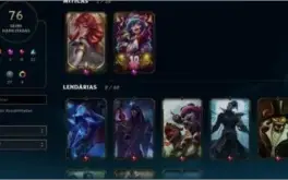 conta lv 272 com 76 skin incluindo lux prestigio 129 champ