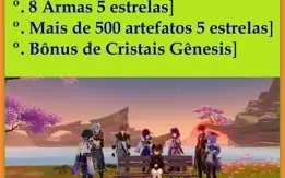 {] Genshin Impact [} AR 60 -- 16 Personagens 5 ☆ e 8 Armas 5