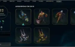 Vendo Conta League Of Legends Br Elo Gold 1 + Com 247 Skins