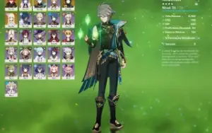Conta Genshin Impact AR45 com 4 personagens cinco estrelas