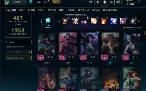 Unranked com TODOS os champs e 262 Skins ( ADC / TOP / MID )