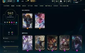 Unranked com TODOS os champs e 262 Skins ( ADC / TOP / MID )
