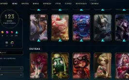 Conta LoL nível 279 + 123 skins c/ 136 campeões