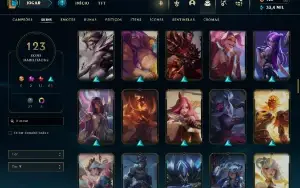 Conta LoL nível 279 + 123 skins c/ 136 campeões