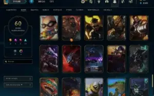 Conta LOL level 255 60 skins ouro IV