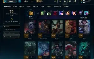 Platina 4 com 55 Champs e 31 Skins