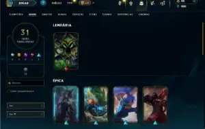 Platina 4 com 55 Champs e 31 Skins