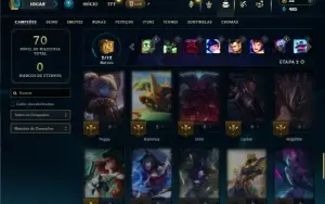 Platina 4 com 55 Champs e 31 Skins
