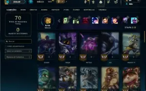 Platina 4 com 55 Champs e 31 Skins
