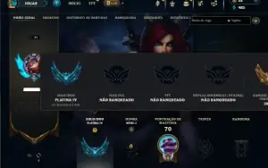 Platina 4 com 55 Champs e 31 Skins