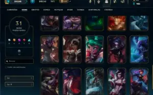 Platina 4 com 55 Champs e 31 Skins