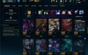 Platina 4 com 55 Champs e 31 Skins