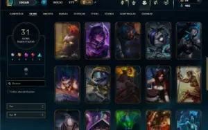 Platina 4 com 55 Champs e 31 Skins