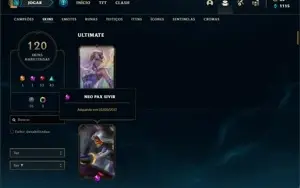 Conta Bronze 1 com 77 Champs e 120 Skins + Pax Sivir