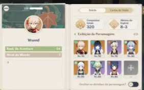 Conta genshin AR54, Yelan C1 + Bis, Kazuha, Ayaka, Ganyu etc