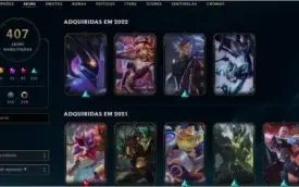 Conta lol com 407 skins, 140 cromas