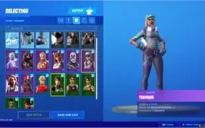 conta fortnite com galaxy, ikonik e season 4