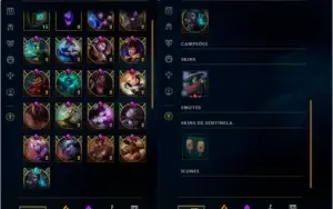 Conta LoL - Unranked - Borda Gold - 96 CAMPEÕES