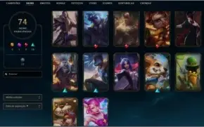CONTA GOLD 4 LVL 186 COM 92 CAMPEÕES + 74 SKINS