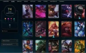 CONTA GOLD 4 LVL 186 COM 92 CAMPEÕES + 74 SKINS