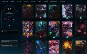 CONTA GOLD 4 LVL 186 COM 92 CAMPEÕES + 74 SKINS