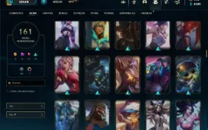 Conta prata 4 com TODOS os champs e 162 Skins + 1 Prestigio
