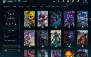 Conta prata 4 com TODOS os champs e 162 Skins + 1 Prestigio