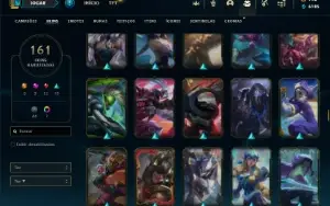 Conta prata 4 com TODOS os champs e 162 Skins + 1 Prestigio