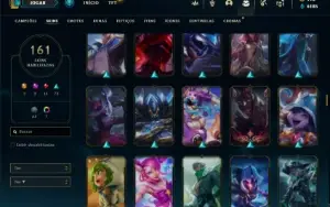 Conta prata 4 com TODOS os champs e 162 Skins + 1 Prestigio