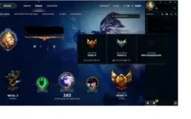 Conta Prata1/Ouro5, todos campeões e 51 skins habilitadas.