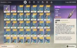 Conta Genshin Impact Ar7 Qiqi + Arma A Flauta e Sino