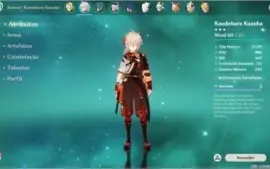 Conta AR 35 Genshin Impact Kazuha, Qiqi, bennet, xingqiu.