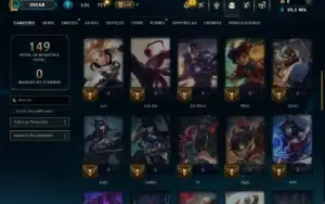 Diamante 2 com 50 Champs e 5 Skins