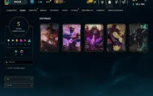 Diamante 2 com 50 Champs e 5 Skins