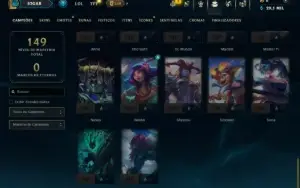 Diamante 2 com 50 Champs e 5 Skins