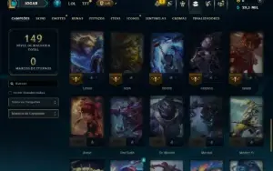 Diamante 2 com 50 Champs e 5 Skins