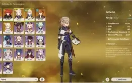 AR 43- 5 char 5⭐ Diluc/Albedo/Jean/Childe/Zhongli e todos 4⭐