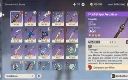 AR31 - Diluc e Mona + Onze personagens T4