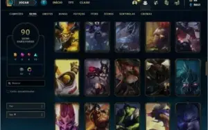 Conta prata 4 com 90 skins e 111 champs